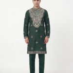 Dark Green Embroidered Kurta