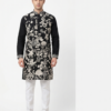 Black Royale Floral Kurta