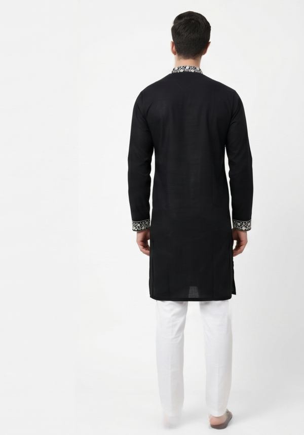 Black Royale Floral Kurta