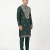 Dark Green Embroidered Kurta