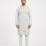 Pearl White Embroidered Kurta Set