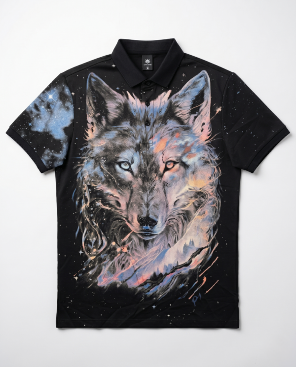 Cosmic Wolf Polo T-Shirt