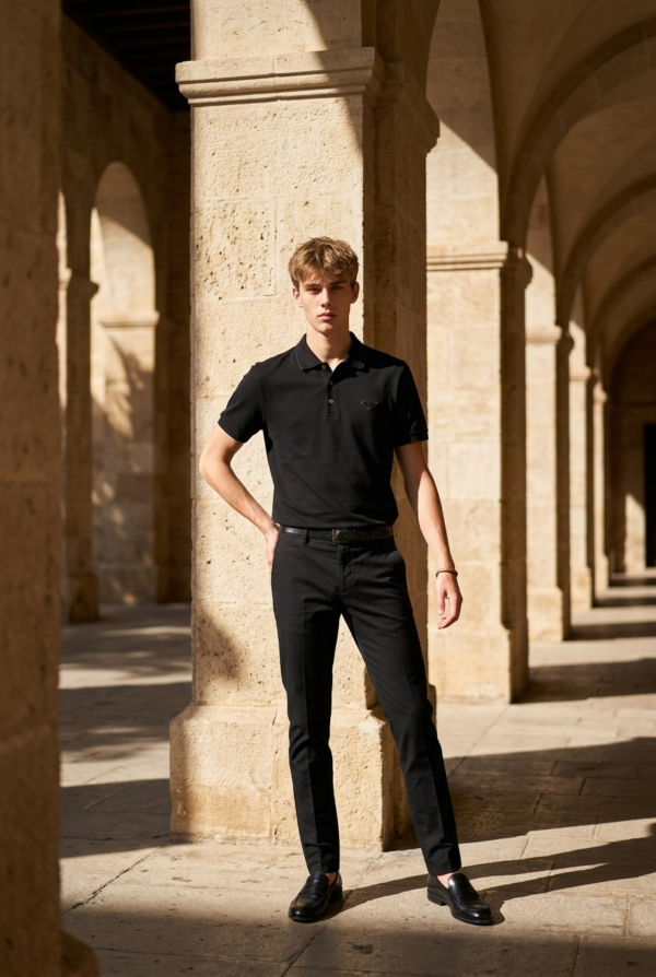 Textured Polo T-Shirt