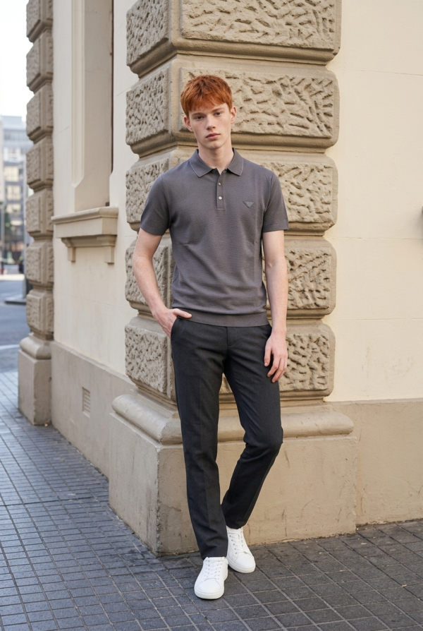 Textured Polo T-Shirt