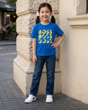 Kids Bold Typography Print T-Shirt