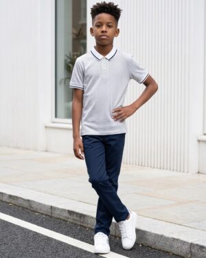 Kids Diamond Texture Polo T-Shirt