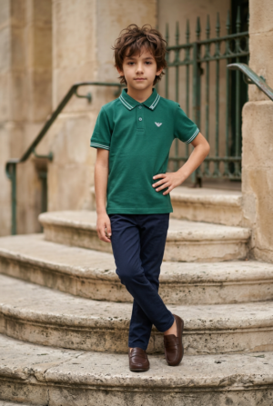Kids Signature Trim Polo T-Shirt