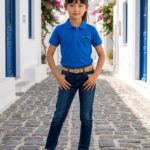 Kids Micro Texture Polo T-Shirt