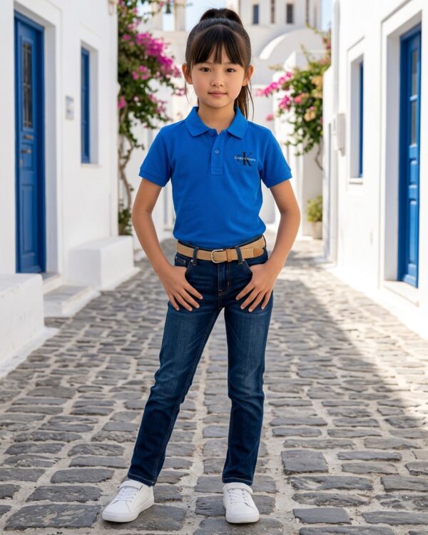 Kids Micro Texture Polo T-Shirt
