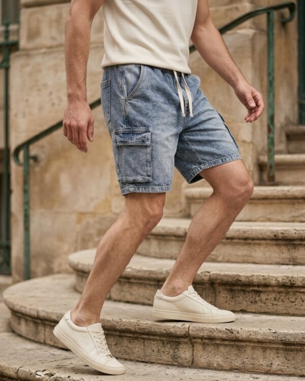 Classic Cargo Denim Shorts