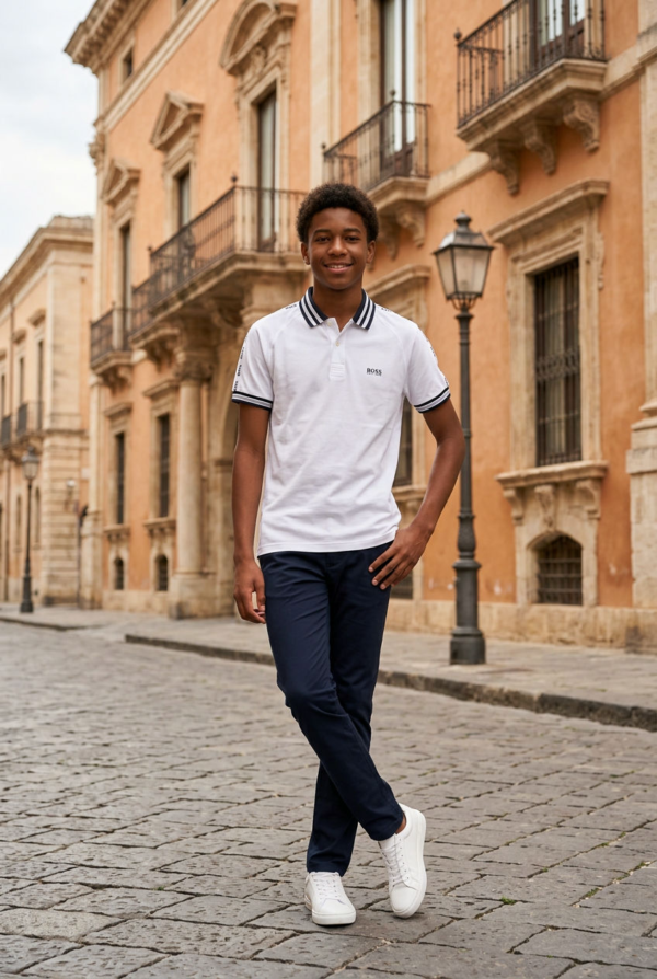 Men's Signature Contrast Collar Polo T-Shirt