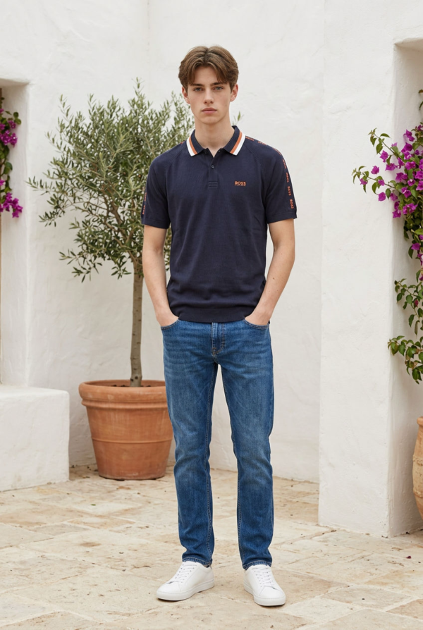 Men's Signature Contrast Collar Polo T-Shirt