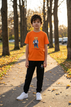 Kids Polo Bear Printed Cord Set