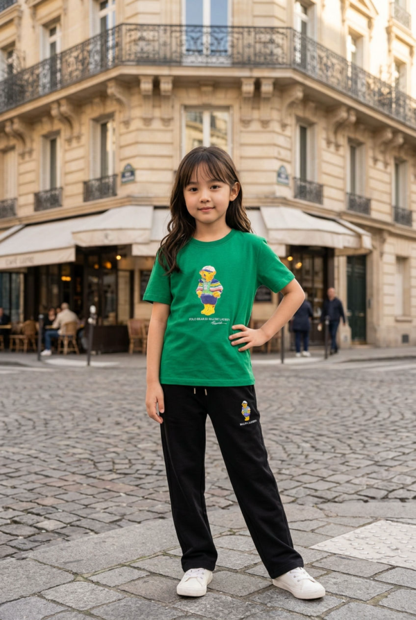 Kids Polo Bear Printed Cord Set