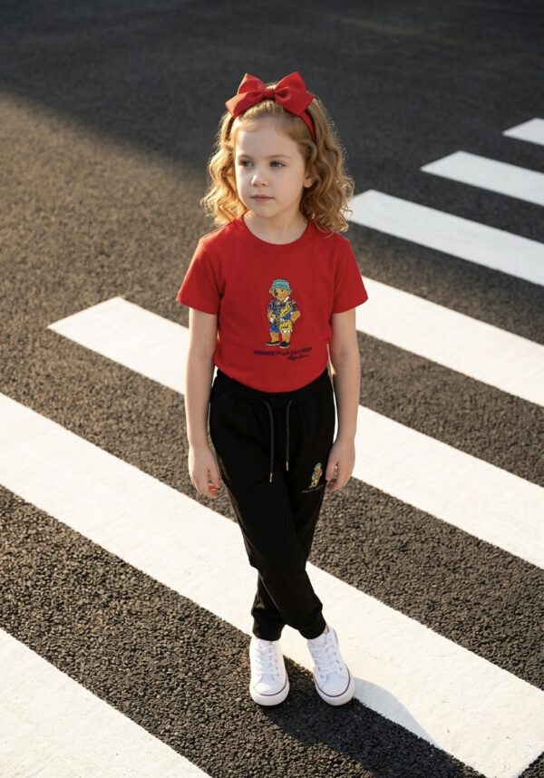 Kids Polo Bear Printed Cord Set