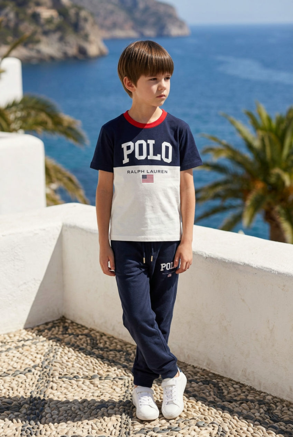 Kids Polo Graphic Printed Cord Set