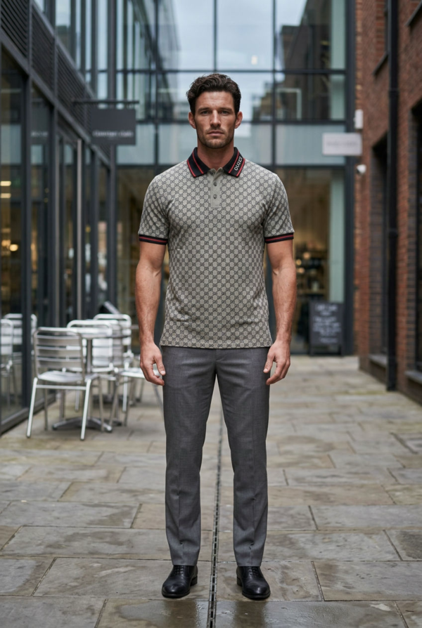 Men's Signature Monogram Polo T-Shirt