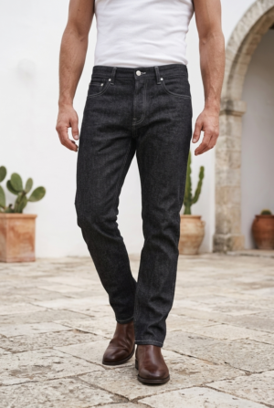 Classic Raw Black Denim Jeans