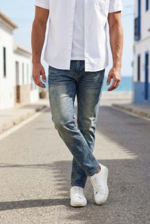 Classic Light Blue Wash Denim Jeans