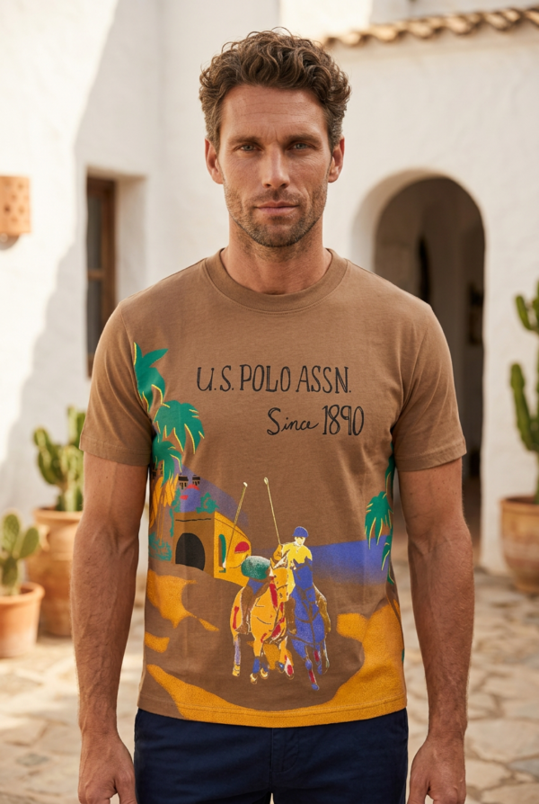 Desert Polo Graphic T-Shirt