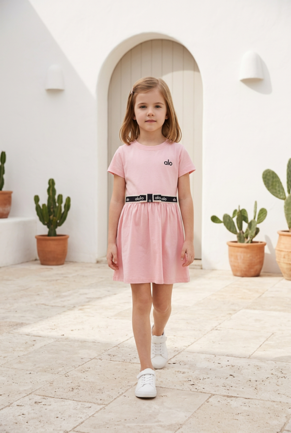 Girls Belted Casual Dress