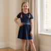 Girls Belted Casual Dress