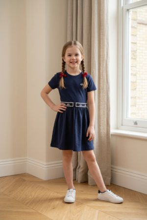 Girls Belted Casual Dress