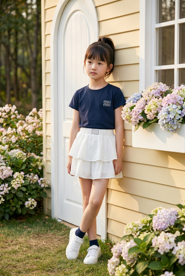 Girls Layered Flare Skirt