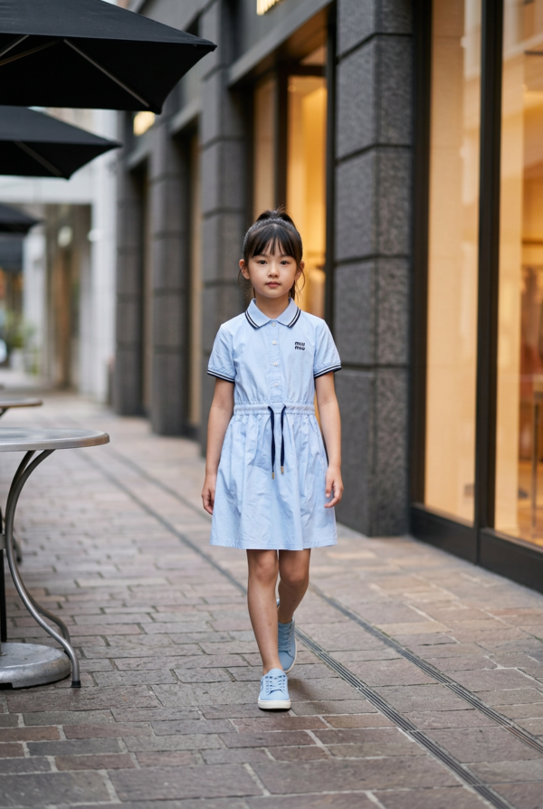 Girls Drawstring Polo Dress