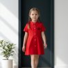 Girls Classic Button-Down Shirt Dress