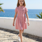 Girls Pinstripe Shirt Dress