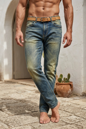 Vintage Wash Denim Jeans
