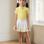 Girls Polo T-Shirt & Pleated Skirt Dress