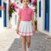 Girls Polo T-Shirt & Pleated Skirt Dress