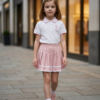 Girls Polo T-Shirt & Pleated Skirt Dress