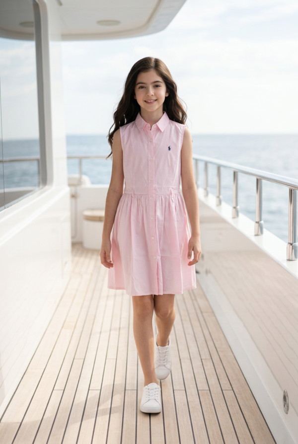 Summer Breeze Girls Sleeveless Shirt Dress