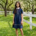 Heritage Charm Girls Collar Dress