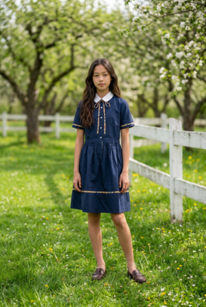 Heritage Charm Girls Collar Dress