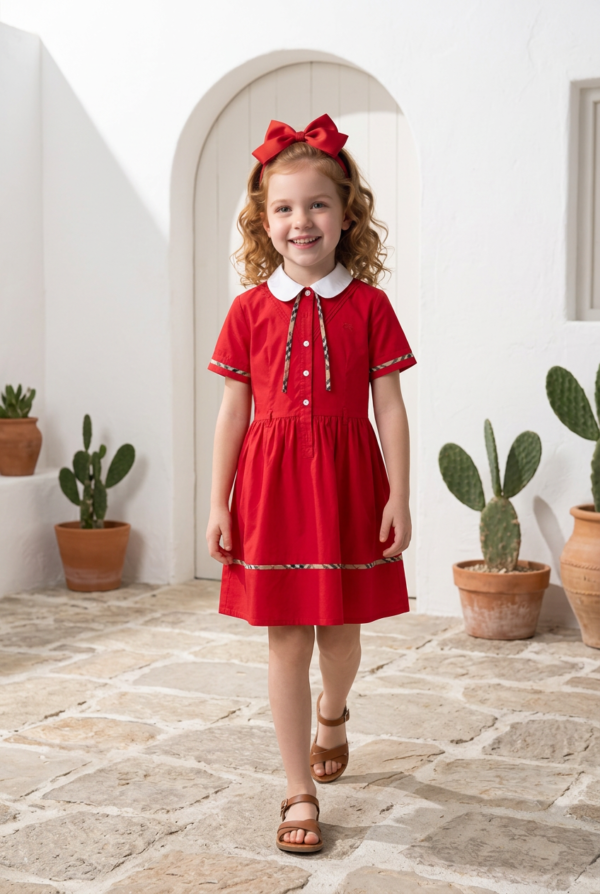 Heritage Charm Girls Collar Dress
