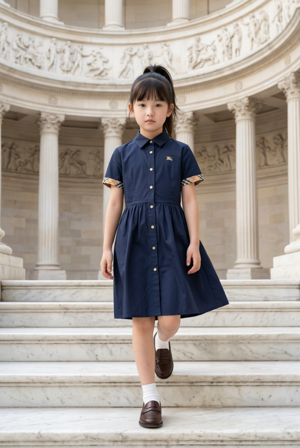 Classic Charm Girls Shirt Dress