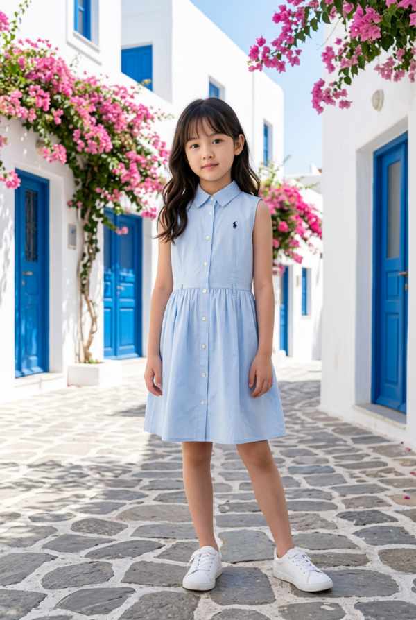 Summer Breeze Girls Sleeveless Shirt Dress