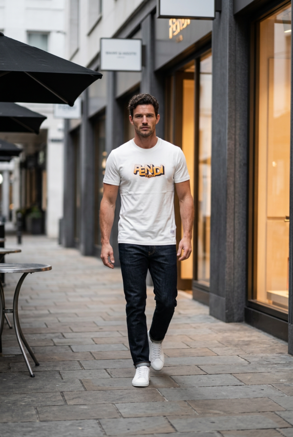 Premium Fendi Roma Graphic Cotton T-Shirt