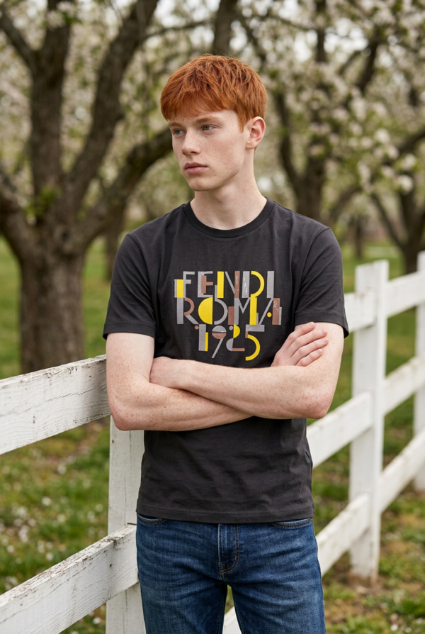 Premium Fendi Roma Graphic Cotton T-Shirt