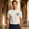Premium Contrast Stitch Knit Logo T-Shirt