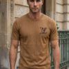 Premium Contrast Stitch Knit Logo T-Shirt