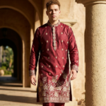 Royal Maroon Festive Embroidered Kurta