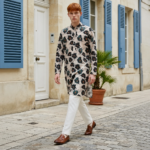 Ivory Floral Bloom Printed Designer Kurta