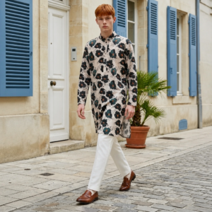 Ivory Floral Bloom Printed Designer Kurta