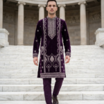 Royal Velvet Embroidered Kurta Pajama