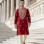 Royal Crimson Embroidered Kurta Pajama